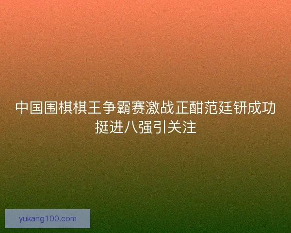 中国围棋棋王争霸赛激战正酣范廷钘成功挺进八强引关注